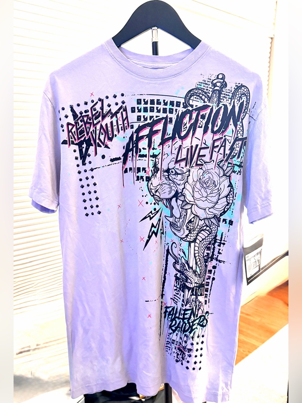 Affliction Toxic Wrath Graphic Tee Black NWT Size L